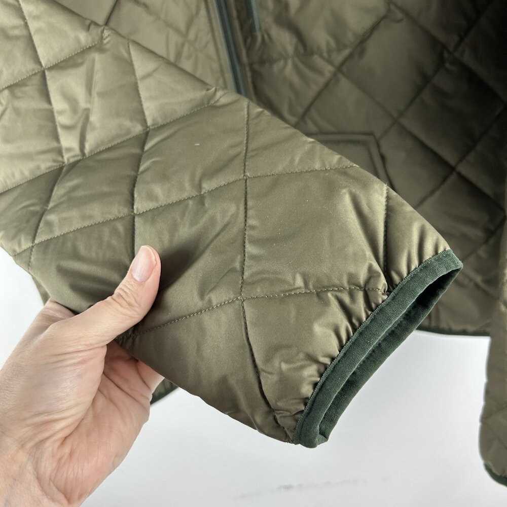 Patagonia Women’s Diamond Quilted Bomber Hoody Jacket Size Medium Basin Green - Picture 6 of 11